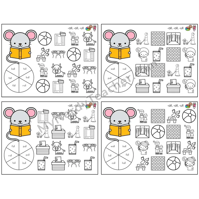 -all, -oll, -ull Word Families (C12 — Spin and Dab)