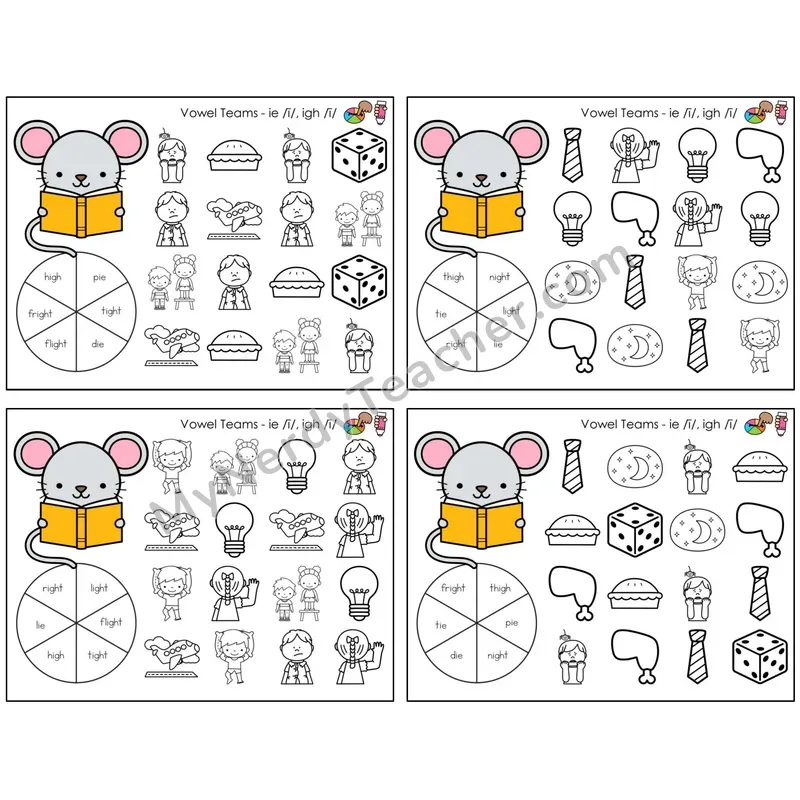 Vowel Teams ie, igh /i/ (C12 — Spin and Dab)