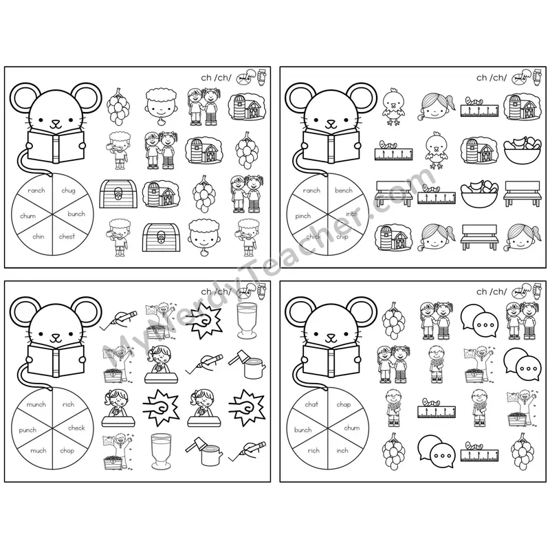 Digraph ch /ch/ — BW (C12 — Spin and Dab)