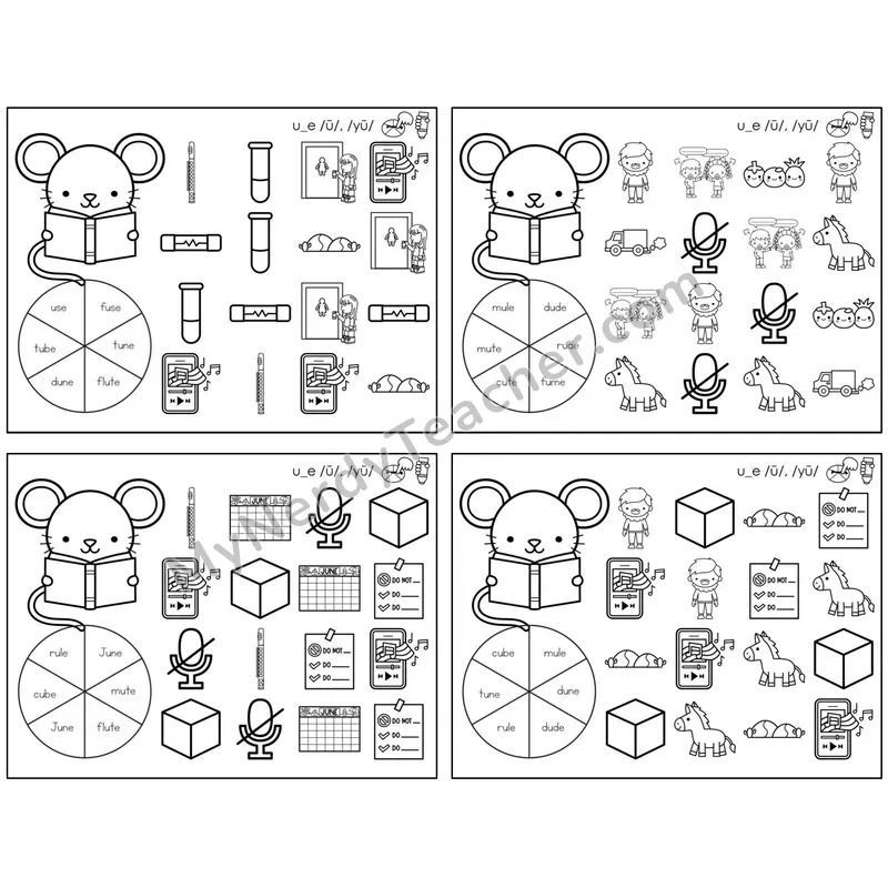 Long U Silent E (u_e) — BW (C12 — Spin and Dab)