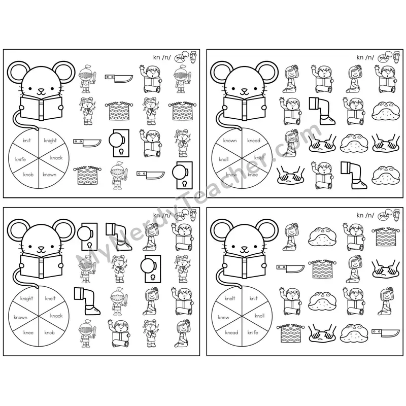 Silent Letter kn /n/ — BW (C12 — Spin and Dab)