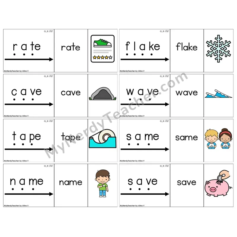 Long A Silent E (a_e) (C13 — Blend It Puzzles)