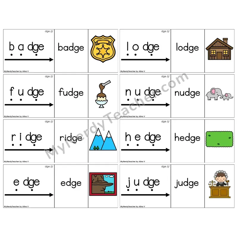 Trigraph dge /j/ (C13 — Blend It Puzzles)