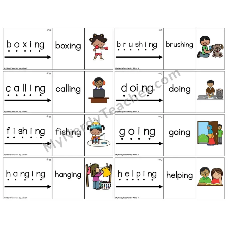 Inflectional Ending -ing (C13 — Blend It Puzzles)
