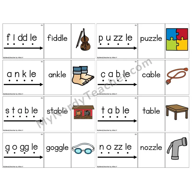 Consonant -le Syllable (C13 — Blend It Puzzles)