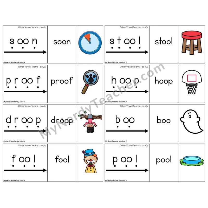 Vowel Teams oo /oo/ (moon) (C13 — Blend It Puzzles)