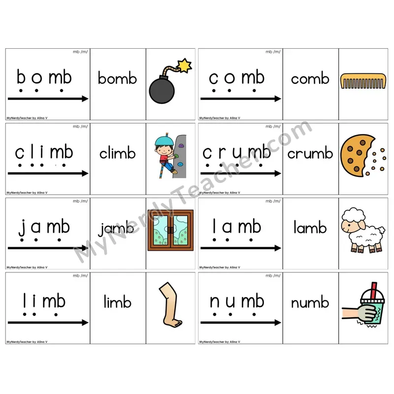 Silent Letter mb /m/ (C13 — Blend It Puzzles)