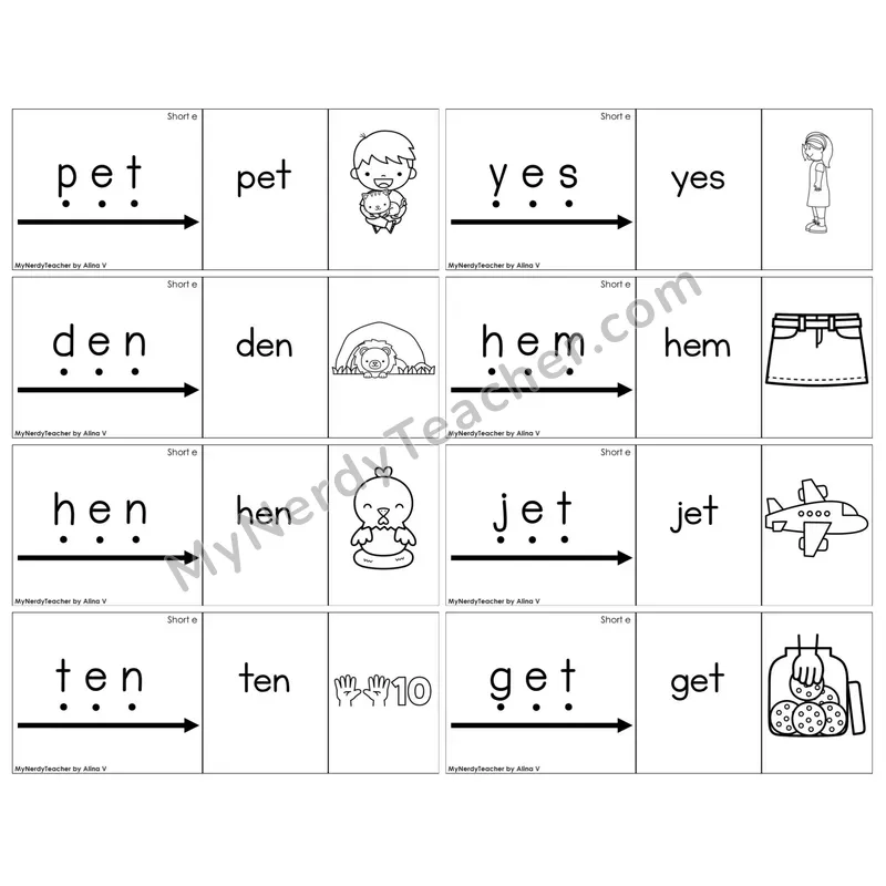 Short E /e/ — BW (C13 — Blend It Puzzles)