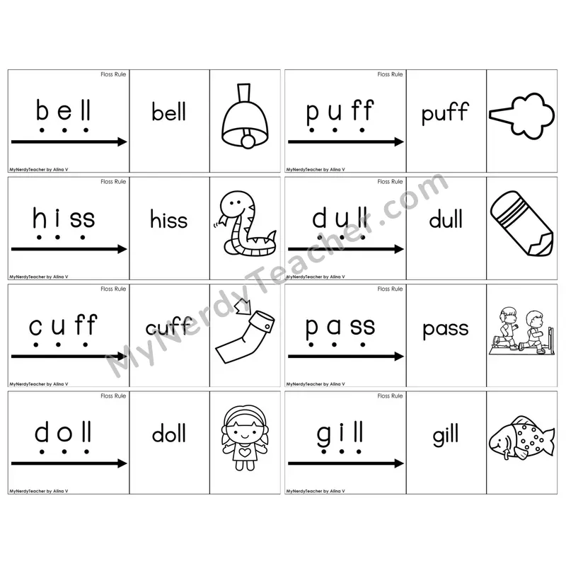 FLOSS Rule (ff, ll, ss, zz) — BW (C13 — Blend It Puzzles)