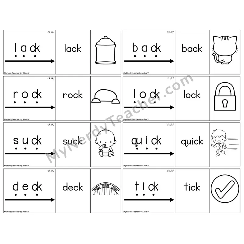 Digraph ck /k/ — BW (C13 — Blend It Puzzles)