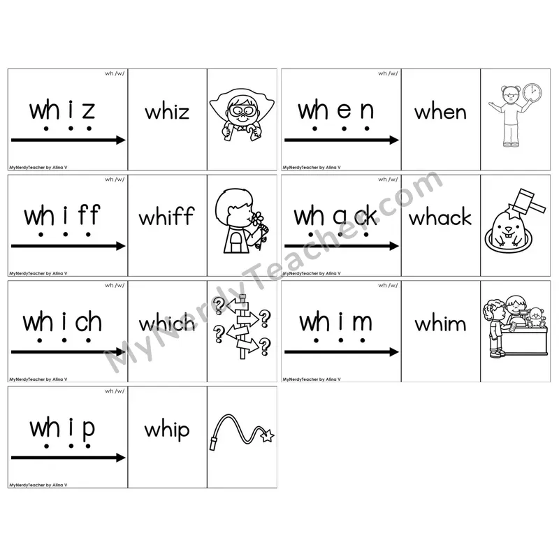 Digraph wh /w/ — BW (C13 — Blend It Puzzles)