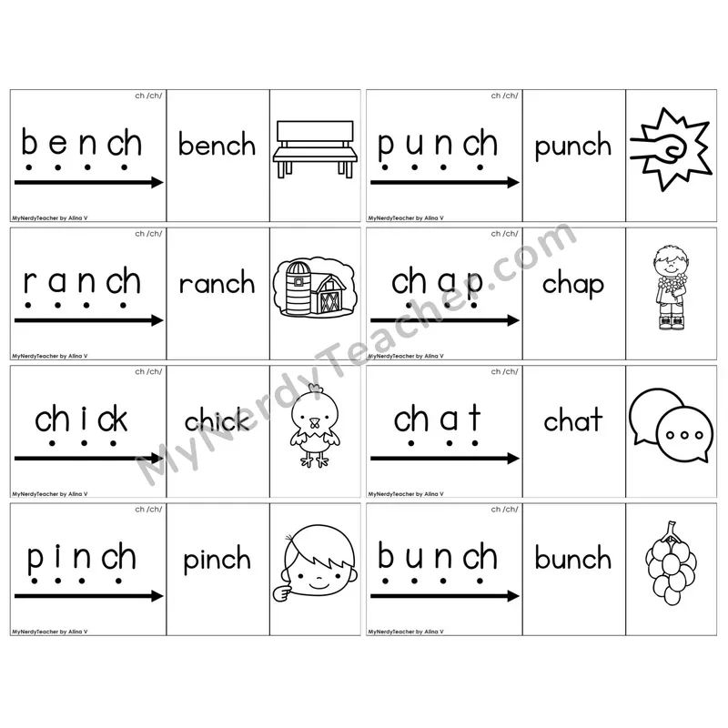 Digraph ch /ch/ — BW (C13 — Blend It Puzzles)