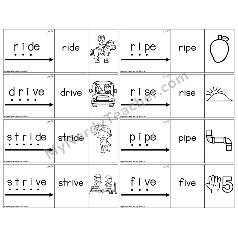 Long I Silent E (i_e) — BW (C13 — Blend It Puzzles)