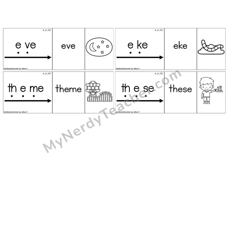 Long E Silent E (e_e) — BW (C13 — Blend It Puzzles)