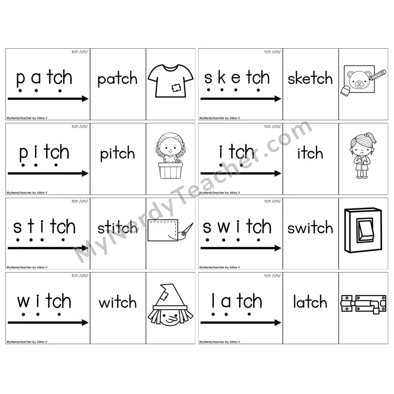 Trigraph tch /ch/ — BW (C13 — Blend It Puzzles)