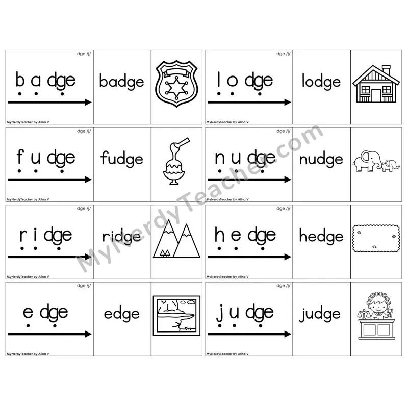 Trigraph dge /j/ — BW (C13 — Blend It Puzzles)