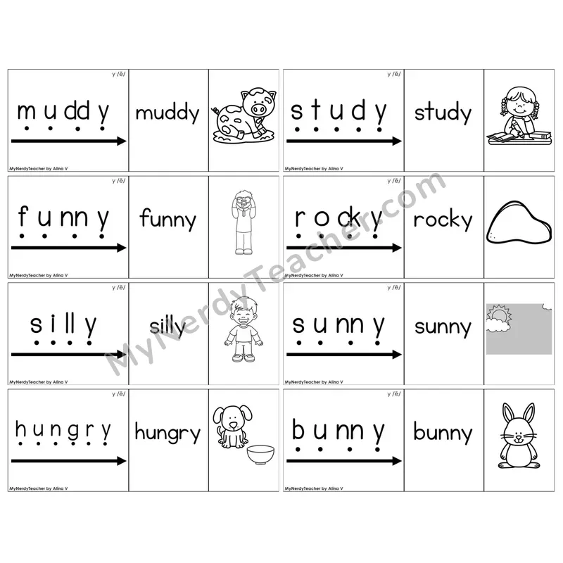 Y as Long E (/e/) — BW (C13 — Blend It Puzzles)