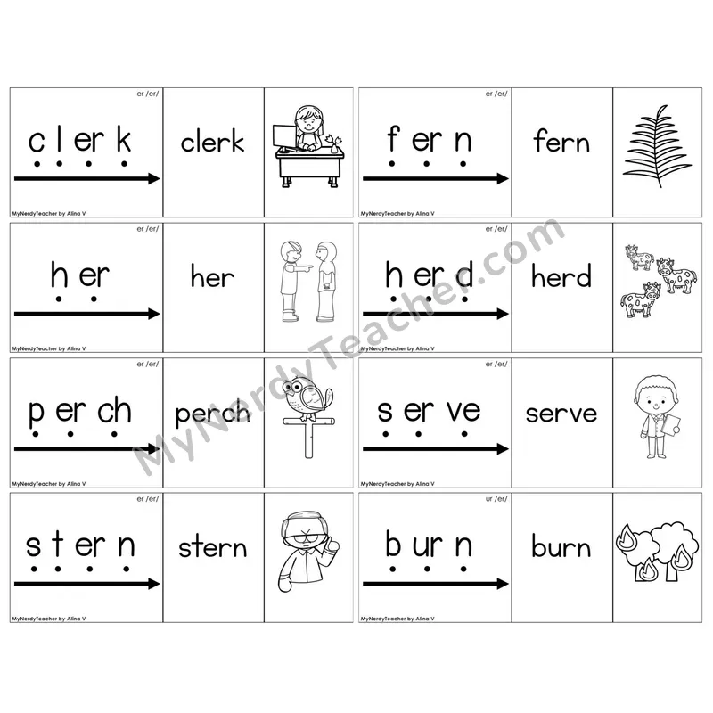 R-Controlled er /er/ — BW (C13 — Blend It Puzzles)