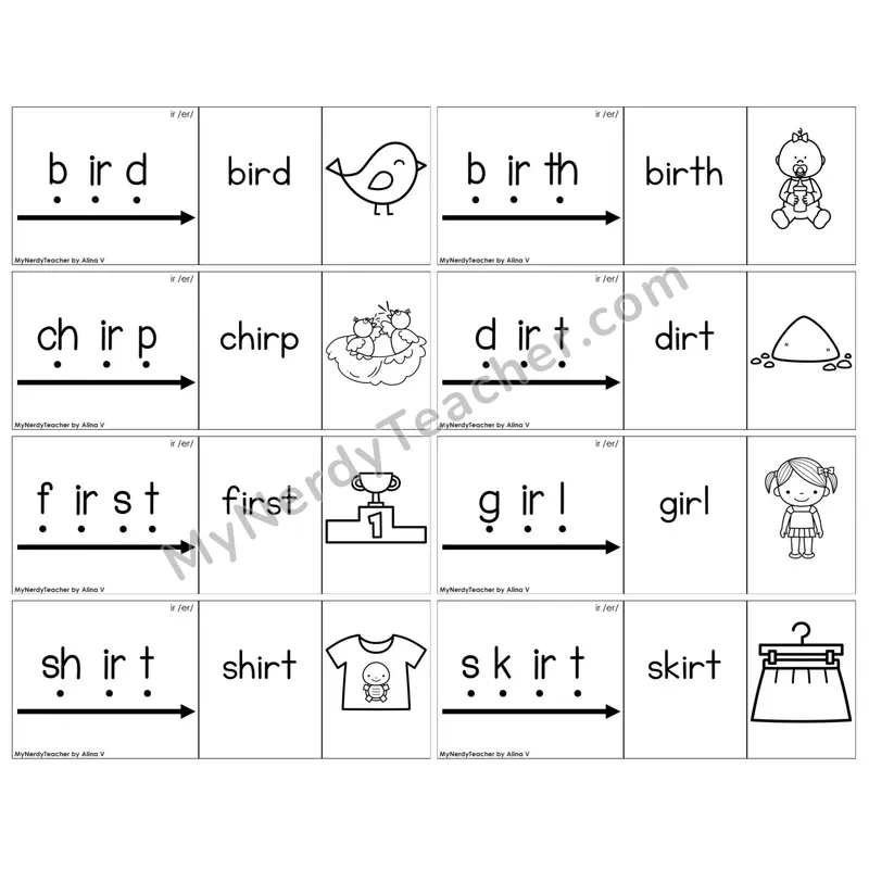 R-Controlled ir /er/ — BW (C13 — Blend It Puzzles)