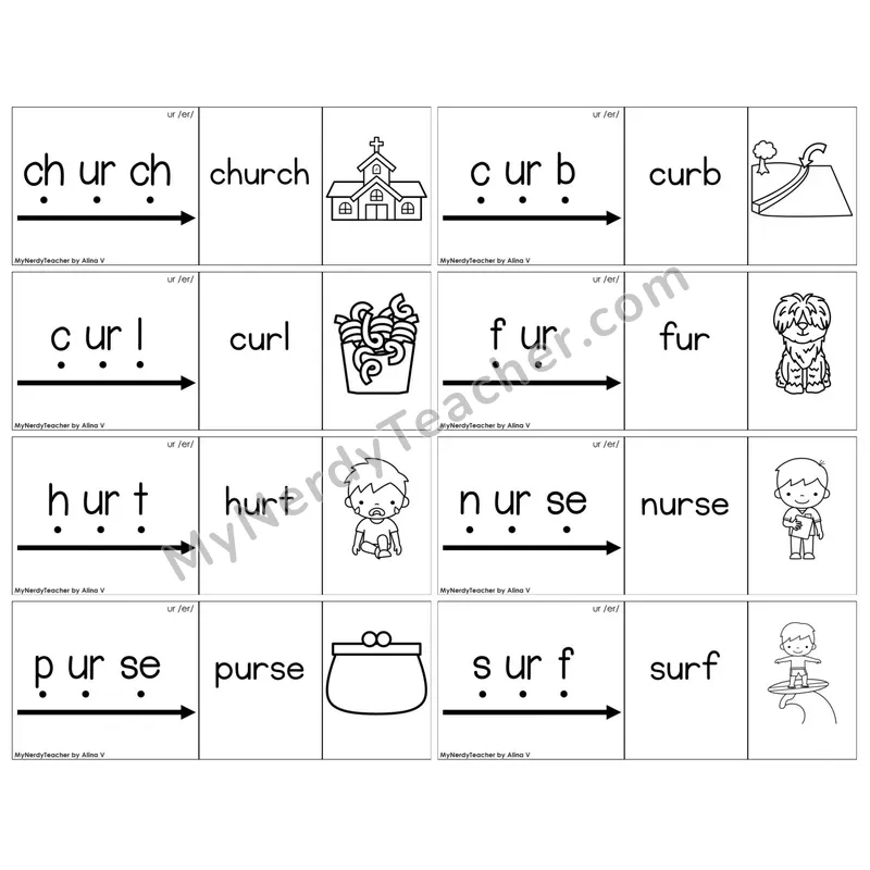 R-Controlled ur /er/ — BW (C13 — Blend It Puzzles)