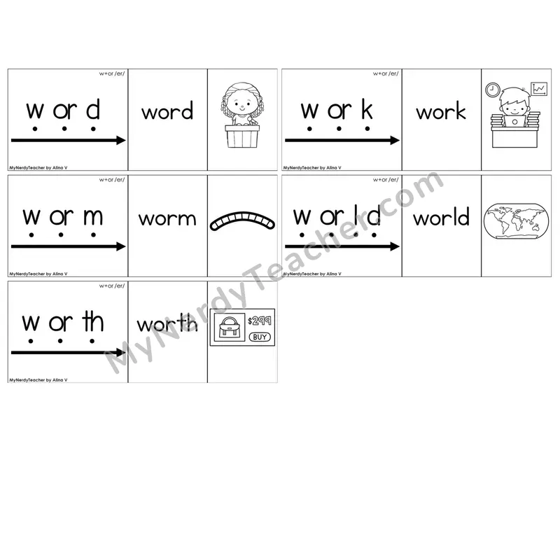 R-Controlled w+or /er/ — BW (C13 — Blend It Puzzles)