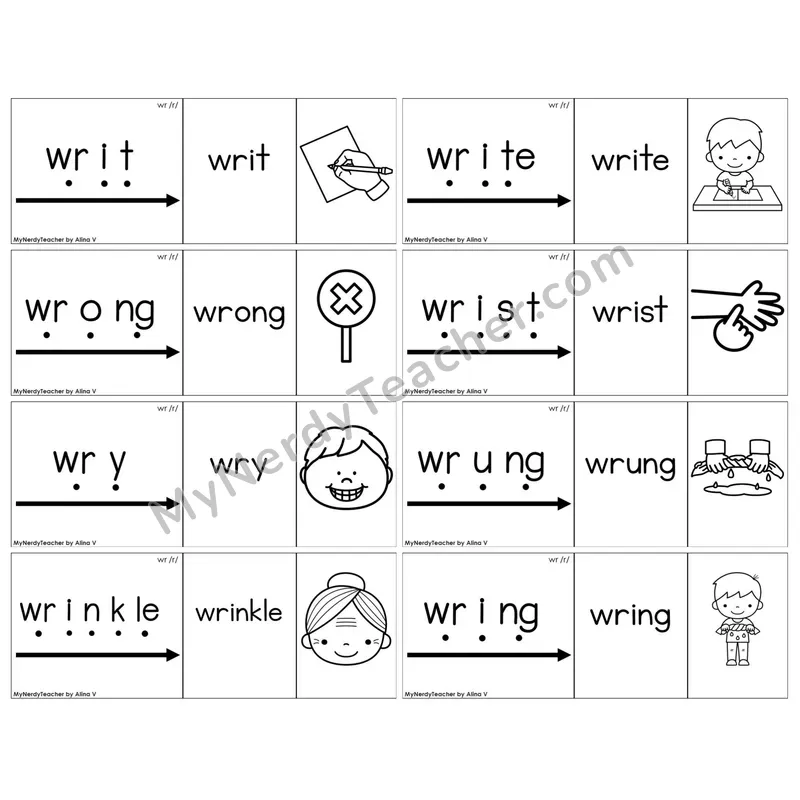 Silent Letter wr /r/ — BW (C13 — Blend It Puzzles)