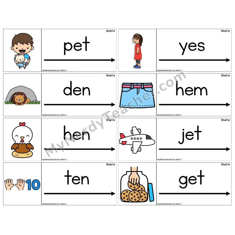 Short E /e/ (C14 — Blending Cards)