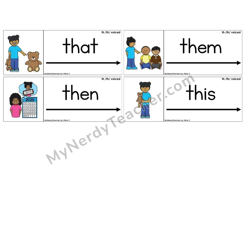 Digraphs th (Voiced & Unvoiced) (C14 — Blending Cards)