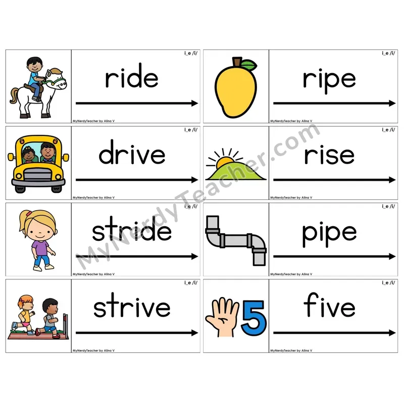Long I Silent E (i_e) (C14 — Blending Cards)