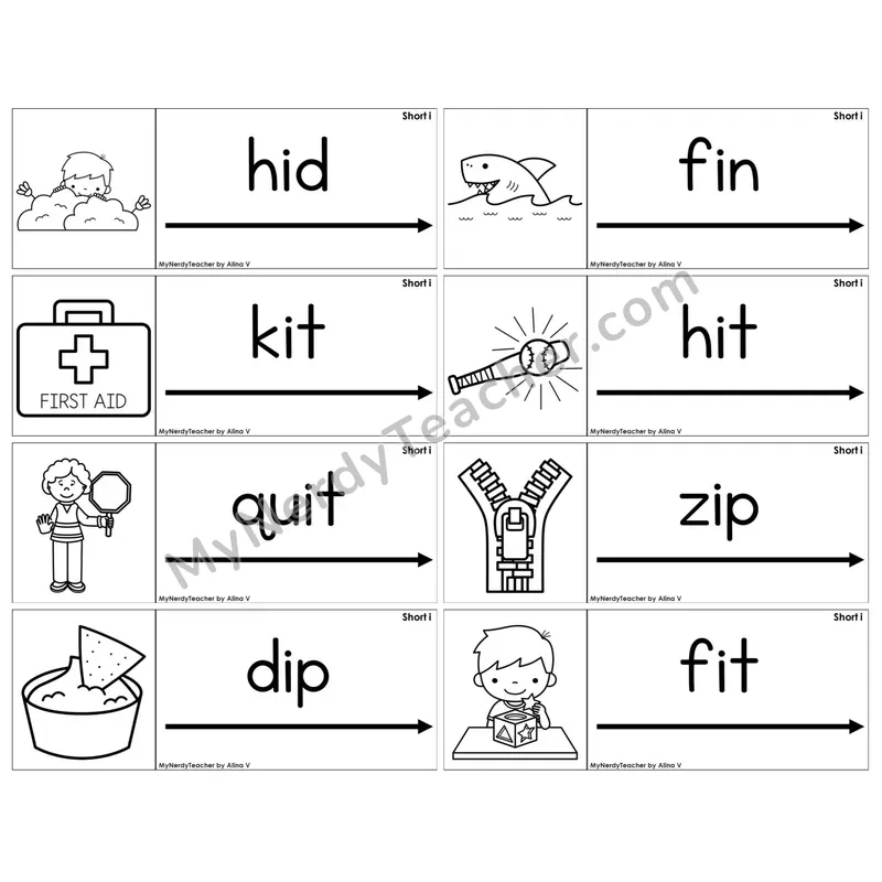 Short I /i/ — BW (C14 — Blending Cards)