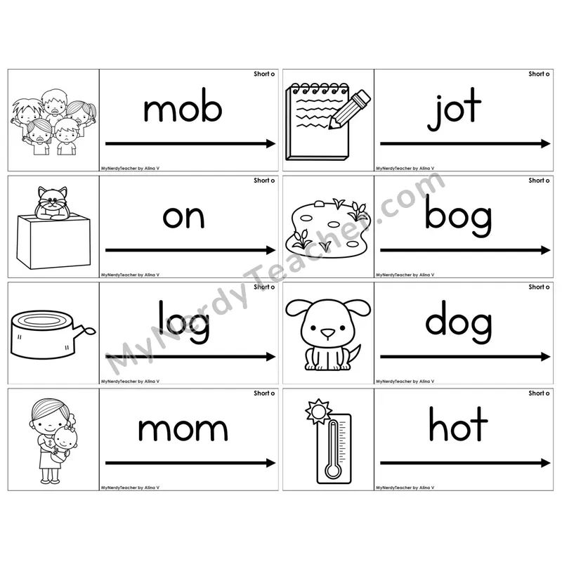 Short O /o/ — BW (C14 — Blending Cards)