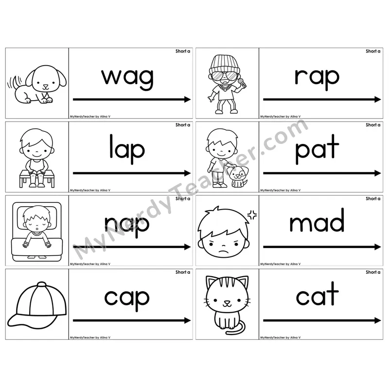 Short A /a/ — BW (C14 — Blending Cards)