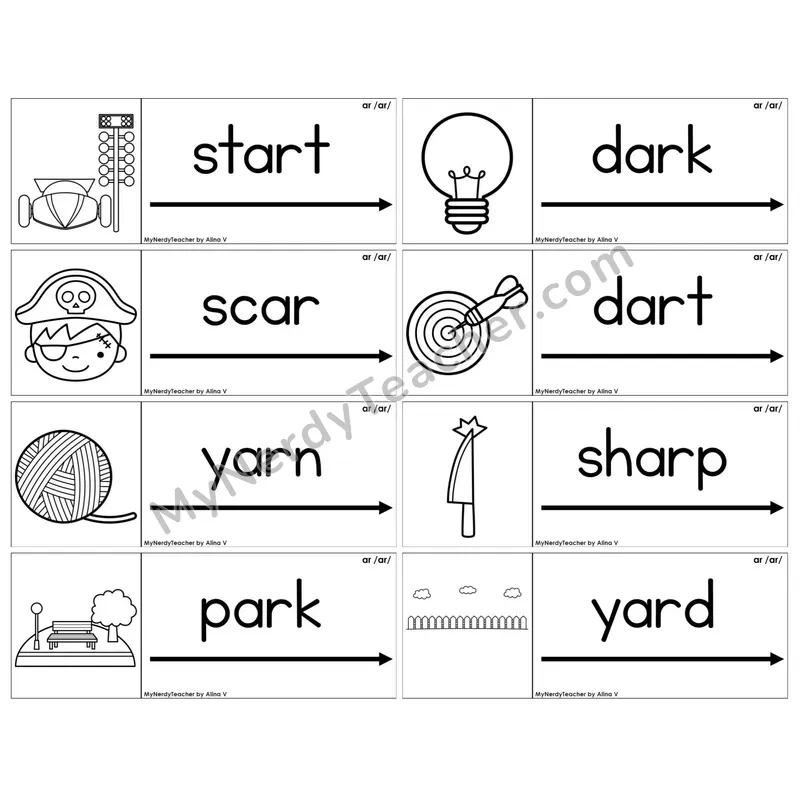 R-Controlled ar /ar/ — BW (C14 — Blending Cards)