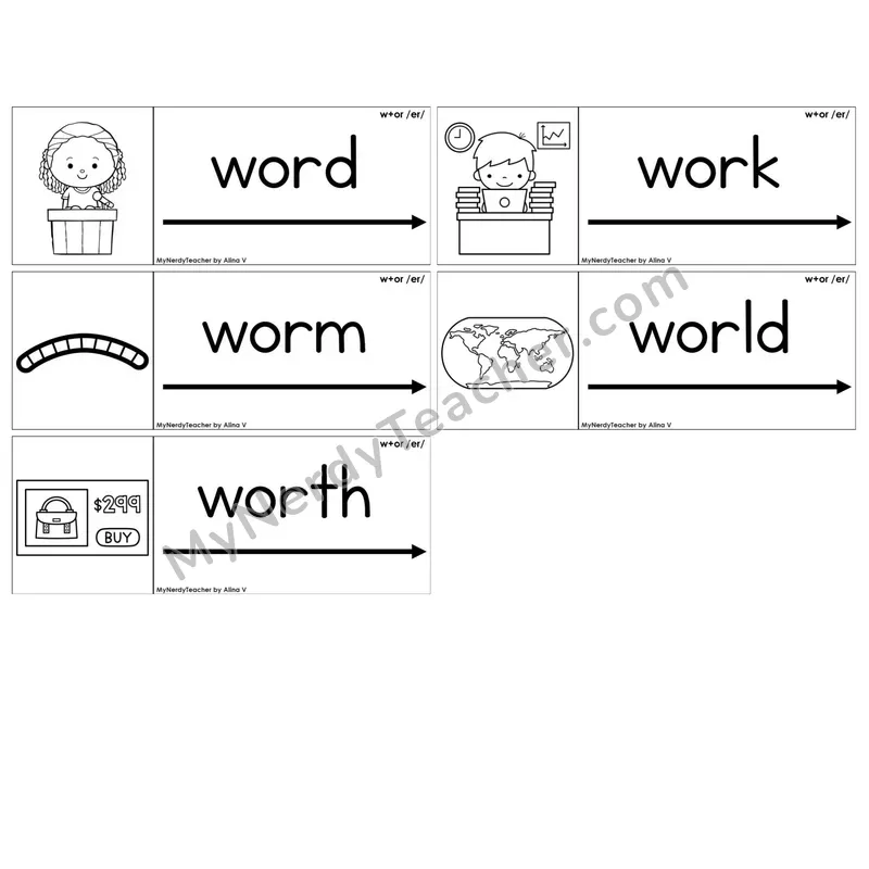 R-Controlled w+or /er/ — BW (C14 — Blending Cards)
