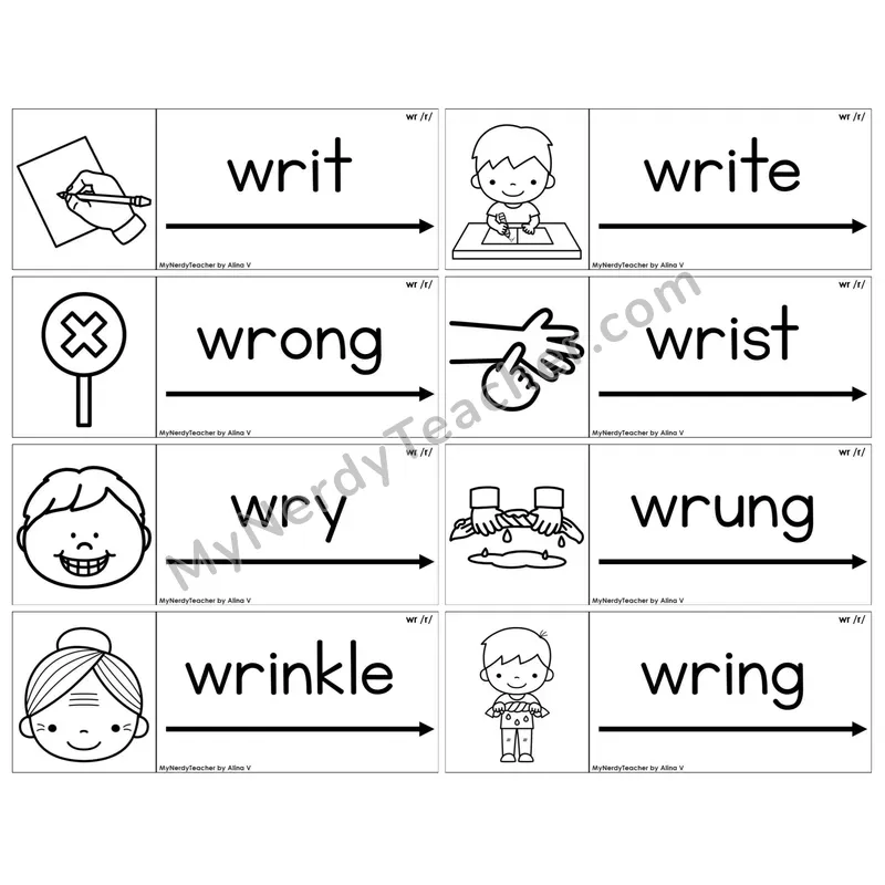 Silent Letter wr /r/ — BW (C14 — Blending Cards)