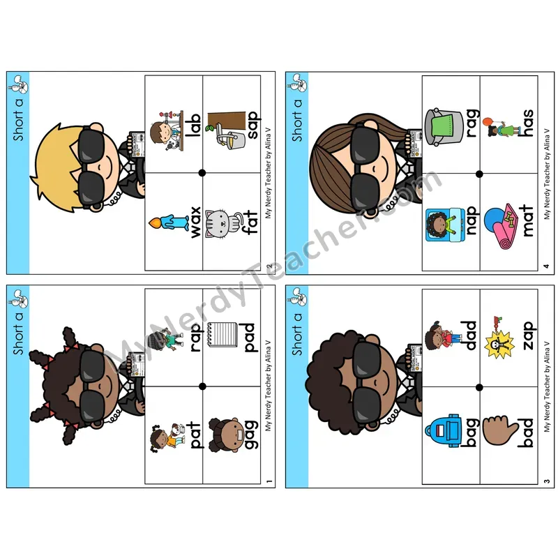 Short A Word Spinners Task Cards — Decodable Sentences