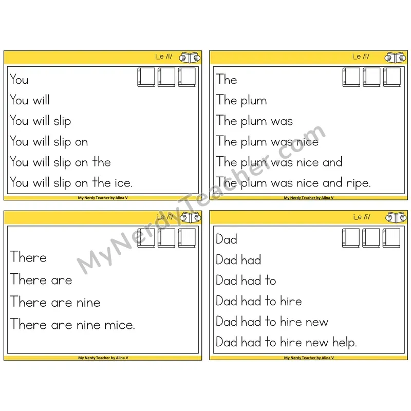 Long I VCe (i_e) Sentence Pyramids Task Cards — Decodable Sentences