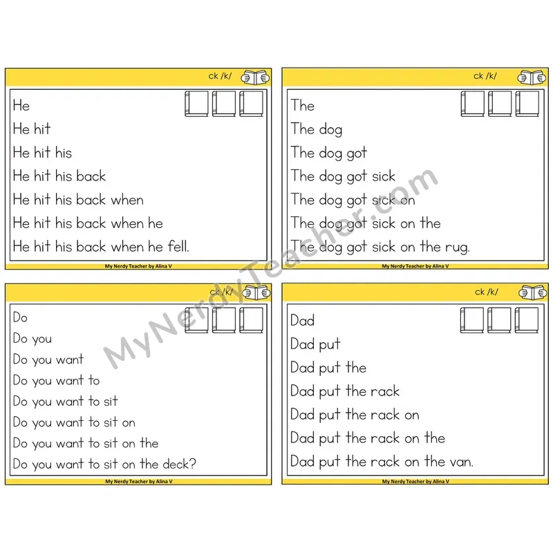 CK Digraph Sentence Pyramids Task Cards — Decodable Sentences
