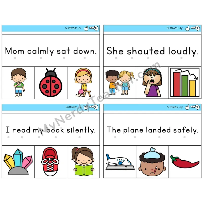 Suffix -ly Read and Clip Task Cards — Decodable Sentences