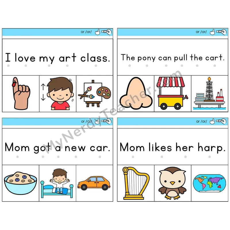 R-Controlled AR Read and Clip Task Cards — Decodable Sentences