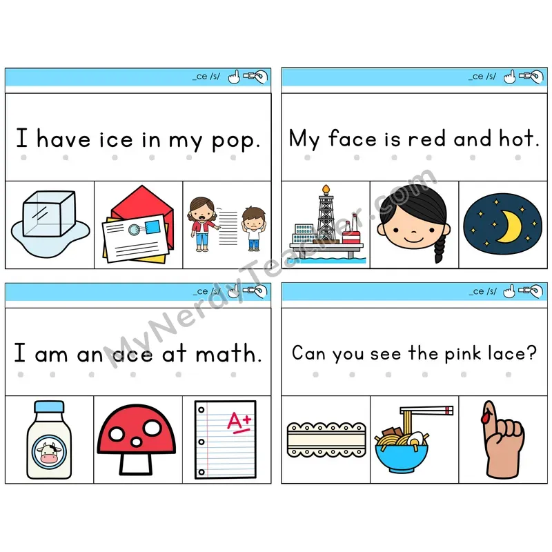 Soft C (_ce) Read and Clip Task Cards — Decodable Sentences
