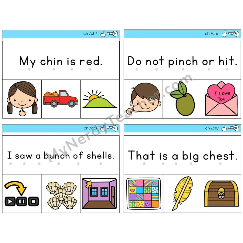 CH Digraph Read and Clip Task Cards — Decodable Sentences