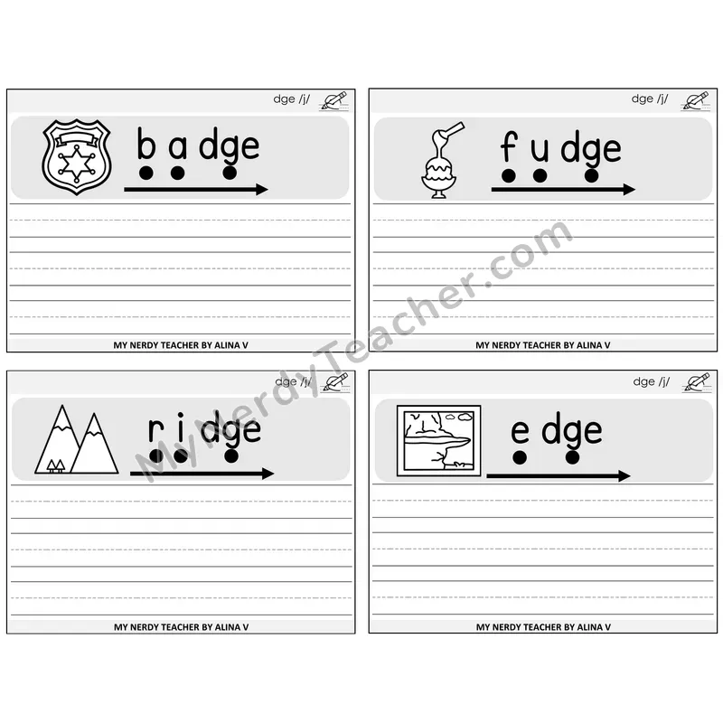 DGE Trigraph Sentence Writing Task Cards — Decodable Sentences