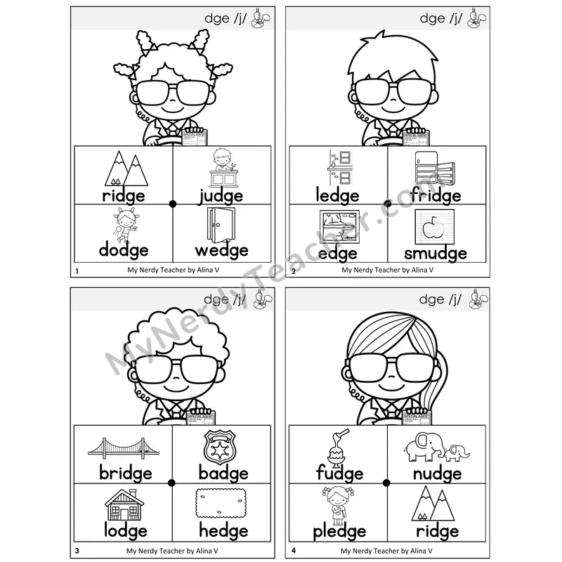 DGE Trigraph Word Spinners Task Cards — Decodable Sentences
