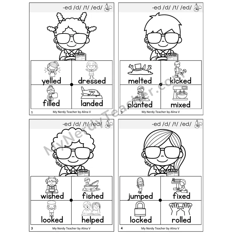 Suffix -ed Word Spinners Task Cards — Decodable Sentences