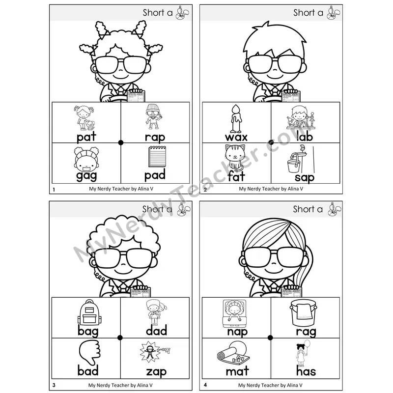 Short A Word Spinners Task Cards — Decodable Sentences