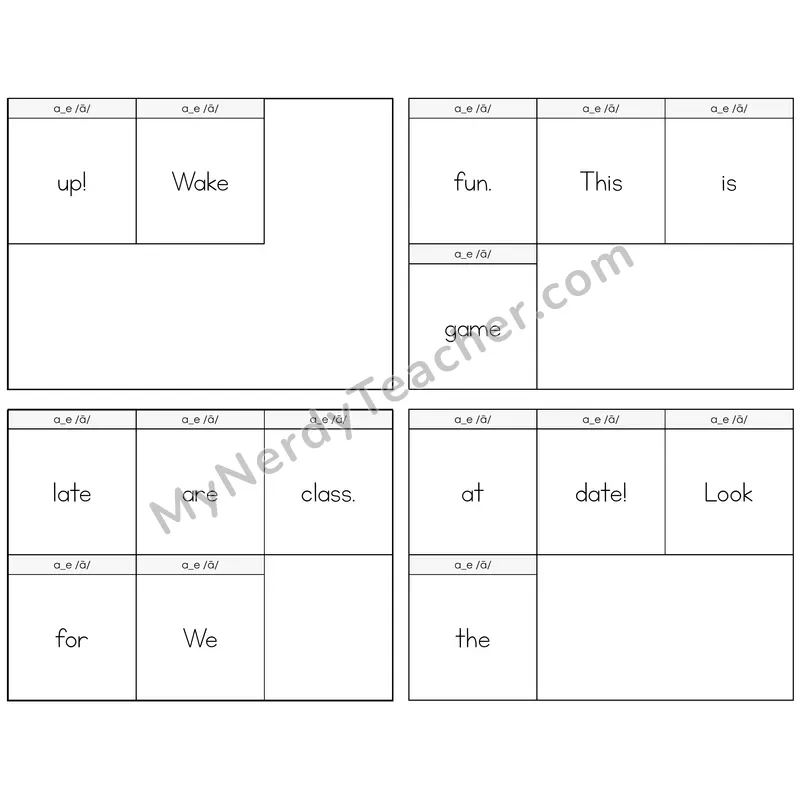 Long A VCe (a_e) Build the Sentence Task Cards — Decodable Sentences