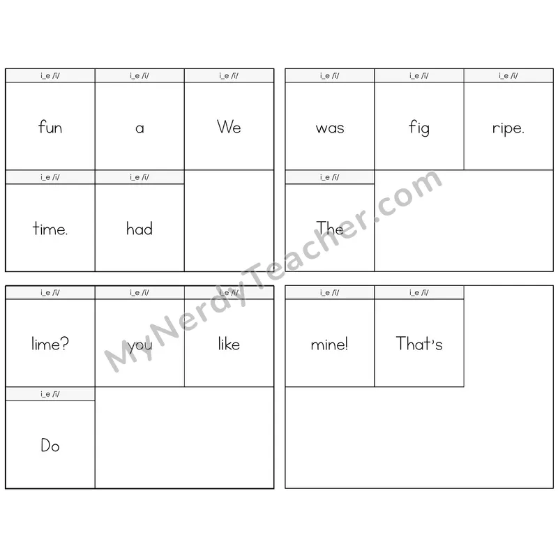 Long I VCe (i_e) Build the Sentence Task Cards — Decodable Sentences