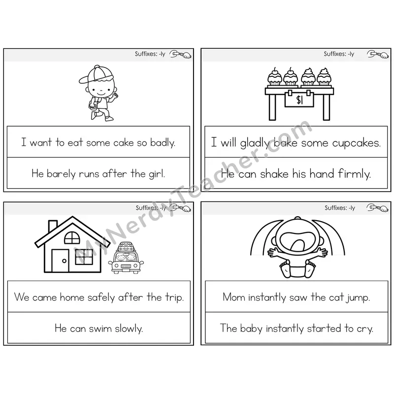 Suffix -ly Circle the Sentence Task Cards — Decodable Sentences