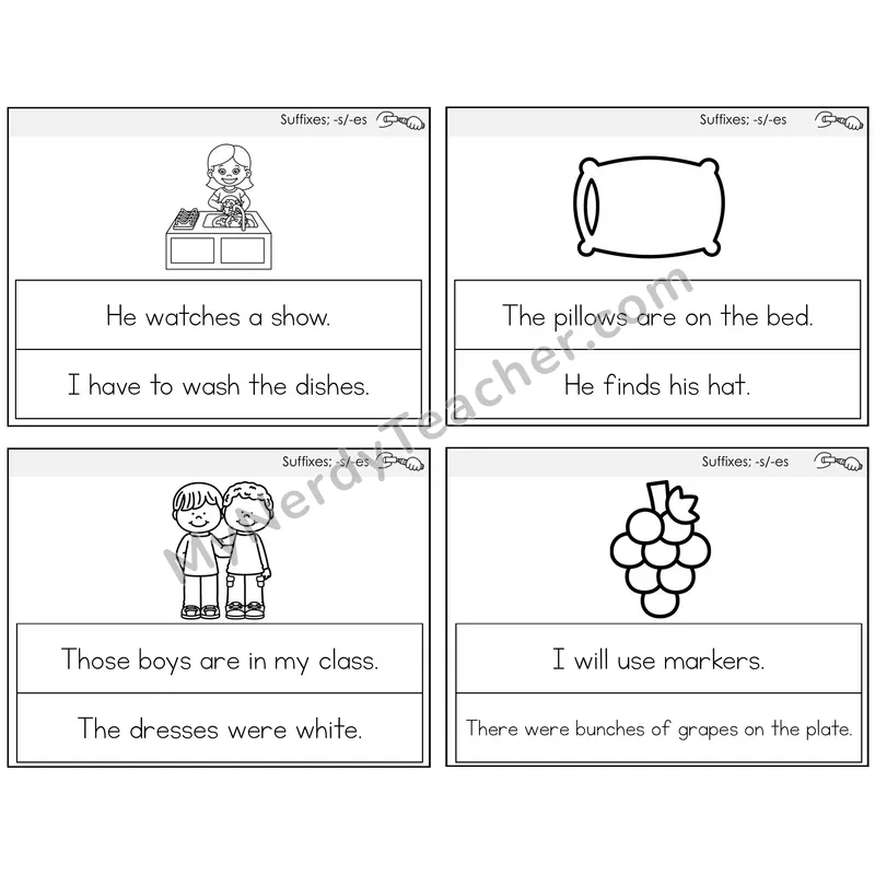 Suffixes -s and -es Circle the Sentence Task Cards — Decodable Sentences
